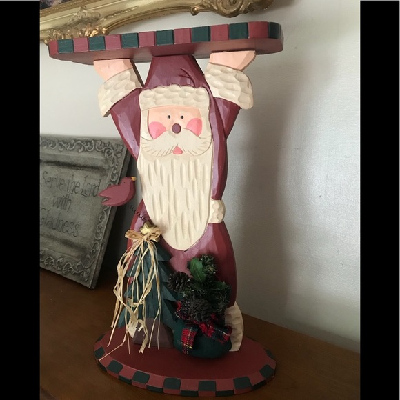 ❤️Rare Vintage Hand Painted Wooden Santa - Picture 7 of 8